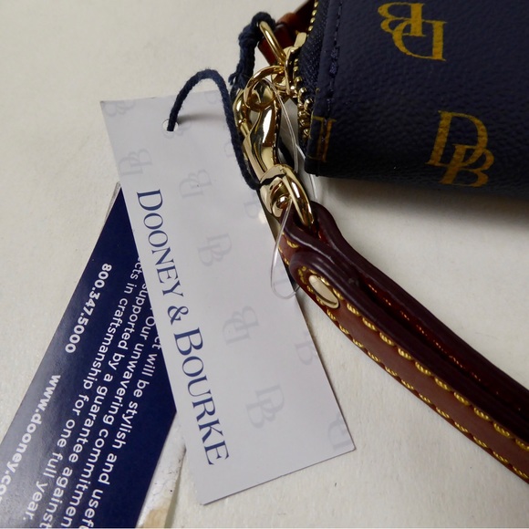 Dooney & Bourke Zip Around Gretta Coated Canvas Wallet Wristlet Leather Trim NWT - Picture 11 of 13